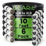 GDI Professional 3 Pin XLR Male to Female Mic Cable Black 10FT 6 Pack-0