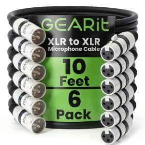 GDI Professional 3 Pin XLR Male to Female Mic Cable Black 10FT 6 Pack-0