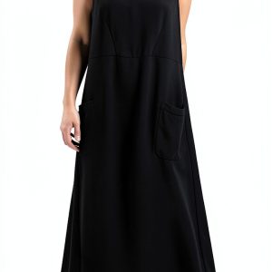 Summer Dresses for Women 2024 Casual Sleeveless Cotton Linen Dresses Loose Fit Beach Dress Maxi Dress with Pockets-0