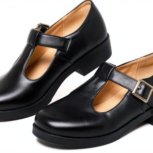 Caradise Womens T Strap Mary Jane Chunky Low Heel Uniform Dress Shoes-0