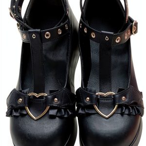 Women's Oxfords Shoes BINDAN Gothic Platform Mary Jane Uniform Dress-0
