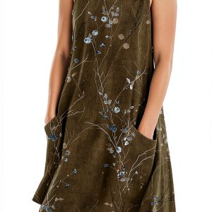 Boho Summer Dresses for Women 2025 Plus Size Casual Loose Sleeveless Sundresses Tank Dresses with Pockets-0