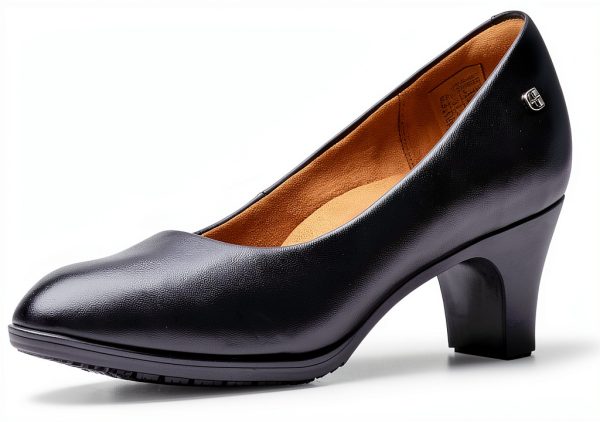 Shoes for Crews Olivia Women's Slip Resistant High Heel Shoes Black-0