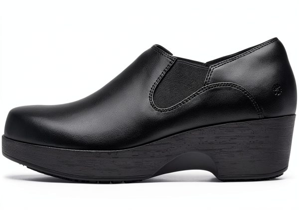 Women's Slip-Resistant Work Clogs LILA Kelsey Black Uniform Shoes-6