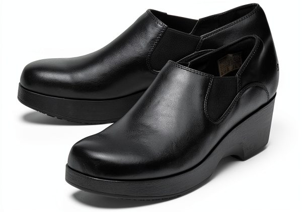 Women's Slip-Resistant Work Clogs LILA Kelsey Black Uniform Shoes-0