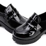 Women's Loafer Shoes Low Top Japanese Student Uniform Oxford Black-0