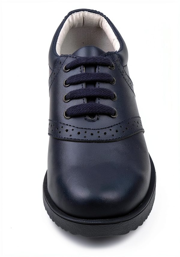 Josmo Womens Saddle Shoes Navy Dress Shoes 100% Leather Rubber Outsole-4