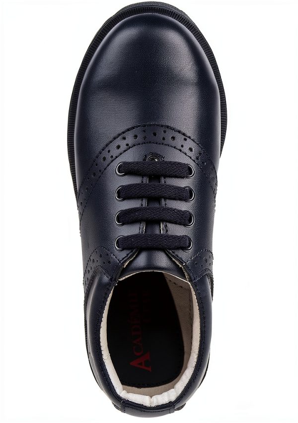 Josmo Womens Saddle Shoes Navy Dress Shoes 100% Leather Rubber Outsole-5