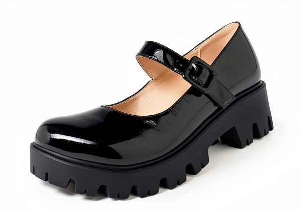 Caradise Womens Chunky Mary Jane Platform Shoes Patent Leather-2