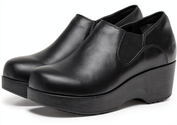 Women's Slip-Resistant Work Clogs LILA Kelsey Black Uniform Shoes-7