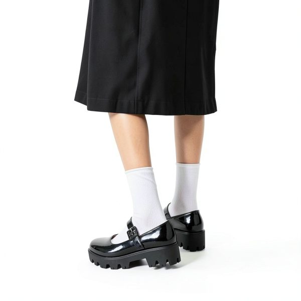 Caradise Womens Chunky Mary Jane Platform Shoes Patent Leather-4