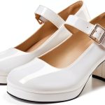 Femflame Women's Chunky Heel Mary Jane Pumps Ankle Buckle Dress Shoes-0