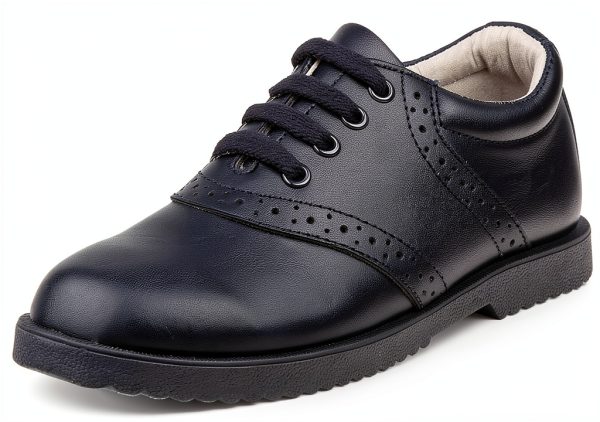 Josmo Womens Saddle Shoes Navy Dress Shoes 100% Leather Rubber Outsole-0