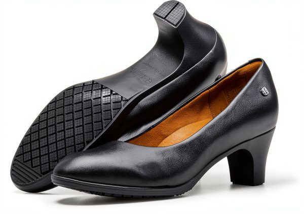Shoes for Crews Olivia Women's Slip Resistant High Heel Shoes Black-2