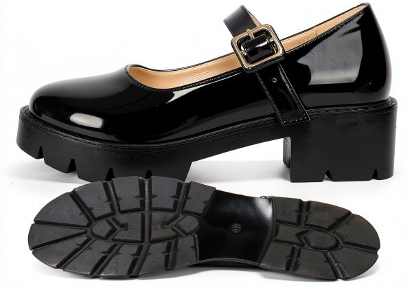 Caradise Womens Chunky Mary Jane Platform Shoes Patent Leather-1